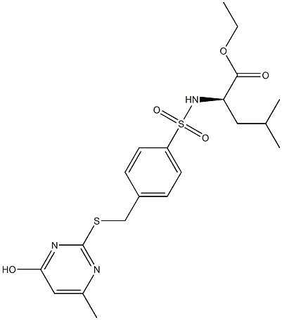 ethyl (2R)-2-{[(4-{[(4-hydroxy-6-methyl-2-pyrimidinyl)sulfanyl]methyl}phenyl)sulfonyl]amino}-4-methylpentanoate Structure