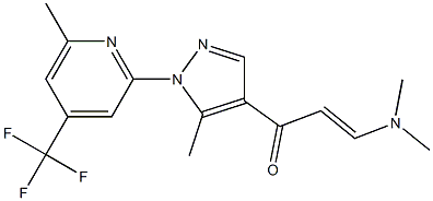 3-(dimethylamino)-1-{5-methyl-1-[6-methyl-4-(trifluoromethyl)-2-pyridyl]-1H-pyrazol-4-yl}prop-2-en-1-one 化学構造式