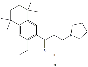 1-(3-ethyl-5,5,8,8-tetramethyl-5,6,7,8-tetrahydronaphthalen-2-yl)-3-tetrahydro-1H-pyrrol-1-ylpropan-1-one hydrochloride,,结构式