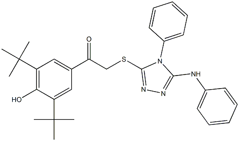 2-[(5-anilino-4-phenyl-4H-1,2,4-triazol-3-yl)thio]-1-[3,5-di(tert-butyl)-4-hydroxyphenyl]ethan-1-one