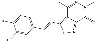 3-(3,4-dichlorostyryl)-4,6-dimethyl-6,7-dihydroisoxazolo[3,4-d]pyridazin-7-one 化学構造式