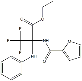 ethyl 2-anilino-3,3,3-trifluoro-2-[(2-furylcarbonyl)amino]propanoate 化学構造式