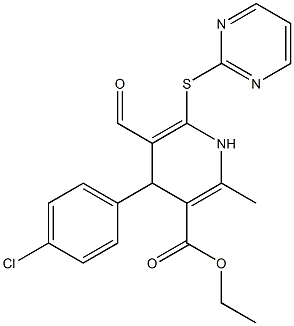 ethyl 4-(4-chlorophenyl)-5-formyl-2-methyl-6-(2-pyrimidinylsulfanyl)-1,4-dihydro-3-pyridinecarboxylate|