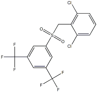1,3-dichloro-2-({[3,5-di(trifluoromethyl)phenyl]sulfonyl}methyl)benzene 结构式