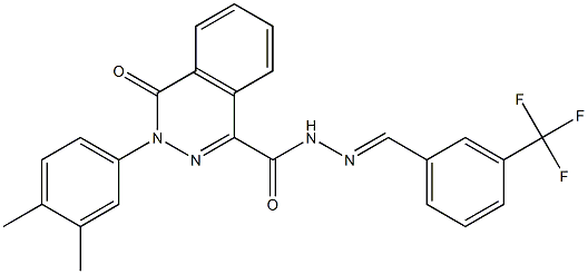 3-(3,4-dimethylphenyl)-4-oxo-N'-{(E)-[3-(trifluoromethyl)phenyl]methylidene}-3,4-dihydro-1-phthalazinecarbohydrazide 结构式