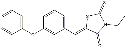 3-ethyl-5-[(Z)-(3-phenoxyphenyl)methylidene]-2-thioxo-1,3-thiazolan-4-one Structure