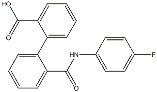 2'-[(4-fluoroanilino)carbonyl][1,1'-biphenyl]-2-carboxylic acid,,结构式