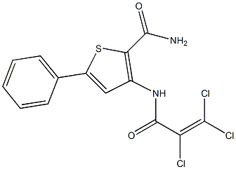 5-phenyl-3-[(2,3,3-trichloroacryloyl)amino]thiophene-2-carboxamide Struktur