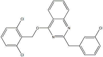 2-(3-chlorobenzyl)-4-[(2,6-dichlorobenzyl)oxy]quinazoline Struktur