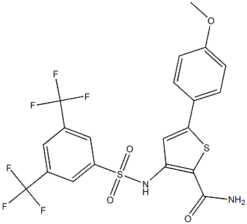 3-({[3,5-di(trifluoromethyl)phenyl]sulfonyl}amino)-5-(4-methoxyphenyl)thiophene-2-carboxamide