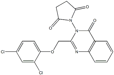 1-{2-[(2,4-dichlorophenoxy)methyl]-4-oxo-3,4-dihydroquinazolin-3-yl}pyrrolidine-2,5-dione Struktur