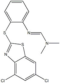 N'-{2-[(4,6-dichloro-1,3-benzothiazol-2-yl)thio]phenyl}-N,N-dimethyliminoformamide Structure