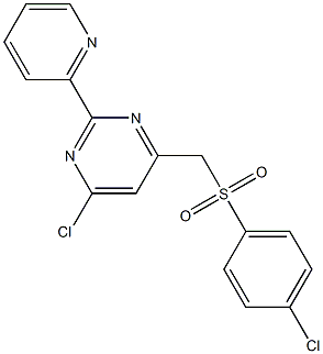 4-chlorophenyl [6-chloro-2-(2-pyridinyl)-4-pyrimidinyl]methyl sulfone Struktur