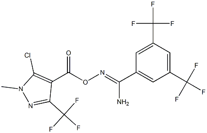 O1-{[5-chloro-1-methyl-3-(trifluoromethyl)-1H-pyrazol-4-yl]carbonyl}-3,5-di(trifluoromethyl)benzene-1-carbohydroximamide Structure