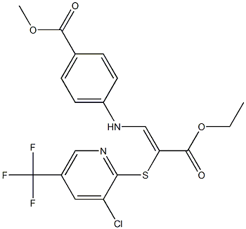 methyl 4-[(2-{[3-chloro-5-(trifluoromethyl)-2-pyridinyl]sulfanyl}-3-ethoxy-3-oxo-1-propenyl)amino]benzenecarboxylate Structure