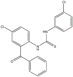 N-(2-benzoyl-4-chlorophenyl)-N'-(3-chlorophenyl)thiourea 化学構造式