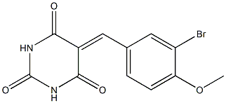 5-(3-bromo-4-methoxybenzylidene)hexahydropyrimidine-2,4,6-trione 化学構造式