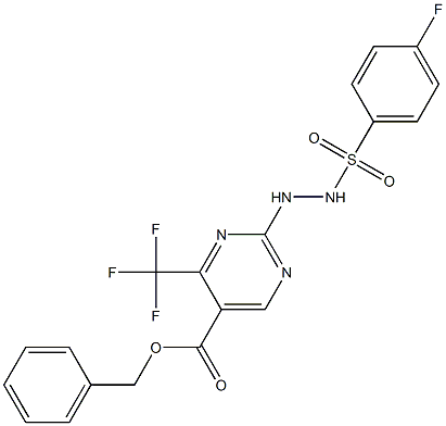 benzyl 2-{2-[(4-fluorophenyl)sulfonyl]hydrazino}-4-(trifluoromethyl)pyrimidine-5-carboxylate Structure