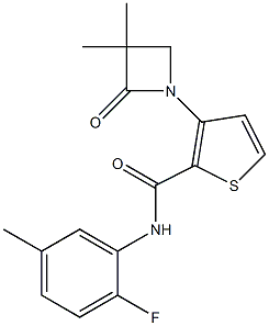  3-(3,3-dimethyl-2-oxo-1-azetanyl)-N-(2-fluoro-5-methylphenyl)-2-thiophenecarboxamide