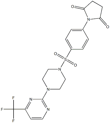 1-[4-({4-[4-(trifluoromethyl)pyrimidin-2-yl]piperazino}sulfonyl)phenyl]pyrrolidine-2,5-dione 结构式