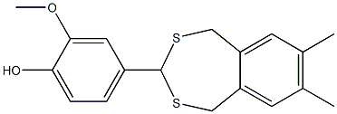 4-(7,8-dimethyl-1,5-dihydro-2,4-benzodithiepin-3-yl)-2-methoxyphenol Struktur