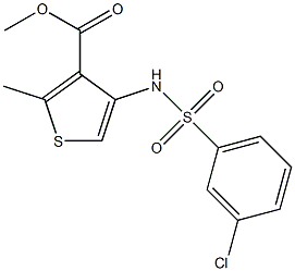 methyl 4-{[(3-chlorophenyl)sulfonyl]amino}-2-methylthiophene-3-carboxylate Struktur