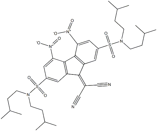 N2,N2,N7,N7-tetraisopentyl-9-(dicyanomethylidene)-4,5-dinitro-9H-fluorene-2,7-disulfonamide Structure