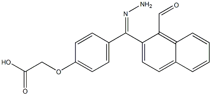 2-{4-[2-(1-naphthylcarbonyl)carbohydrazonoyl]phenoxy}acetic acid Structure