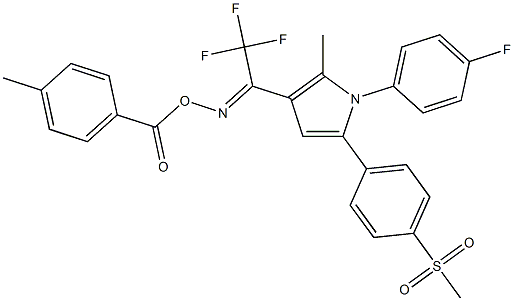 1-(4-fluorophenyl)-2-methyl-5-[4-(methylsulfonyl)phenyl]-3-{2,2,2-trifluoro[(4-methylbenzoyl)oxy]ethanimidoyl}-1H-pyrrole