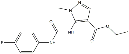 ethyl 5-{[(4-fluoroanilino)carbonyl]amino}-1-methyl-1H-pyrazole-4-carboxylate,,结构式
