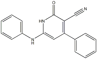 6-anilino-2-oxo-4-phenyl-1,2-dihydropyridine-3-carbonitrile,,结构式