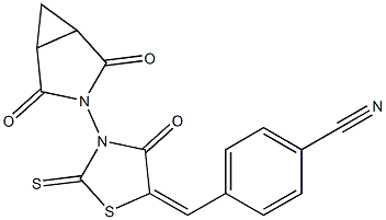 4-{[3-(2,4-dioxo-3-azabicyclo[3.1.0]hex-3-yl)-4-oxo-2-thioxo-1,3-thiazolan-5-yliden]methyl}benzenecarbonitrile Structure