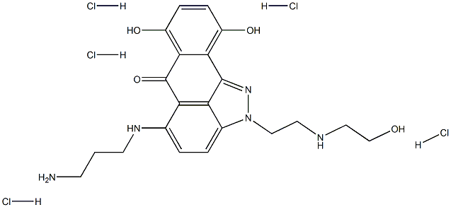 5-[(3-aminopropyl)amino]-7,10-dihydroxy-2-{2-[(2-hydroxyethyl)amino]ethyl}-2,6-dihydrodibenzo[cd,g]indazol-6-one pentahydrochloride 结构式