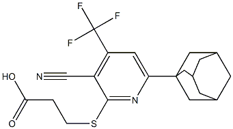 3-{[6-(1-adamantyl)-3-cyano-4-(trifluoromethyl)-2-pyridinyl]sulfanyl}propanoic acid Structure