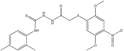 N1-(2,4-dimethylphenyl)-2-{2-[(2,5-dimethoxy-4-nitrophenyl)thio]acetyl}hydrazine-1-carbothioamide Struktur