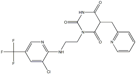 1-(2-{[3-chloro-5-(trifluoromethyl)-2-pyridinyl]amino}ethyl)-5-(2-pyridinylmethyl)-2,4,6(1H,3H,5H)-pyrimidinetrione Structure