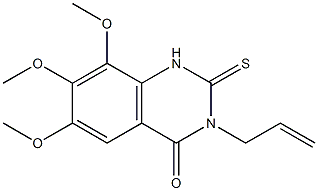 3-allyl-6,7,8-trimethoxy-2-thioxo-1,2,3,4-tetrahydroquinazolin-4-one 化学構造式