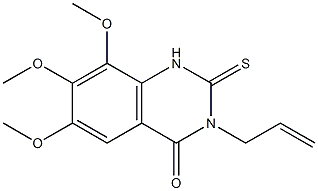 3-allyl-6,7,8-trimethoxy-2-thioxo-1,2,3,4-tetrahydroquinazolin-4-one 结构式