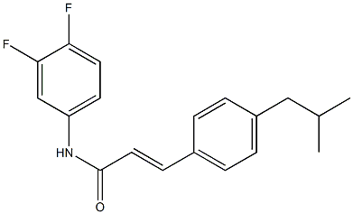 (E)-N-(3,4-difluorophenyl)-3-(4-isobutylphenyl)-2-propenamide 结构式