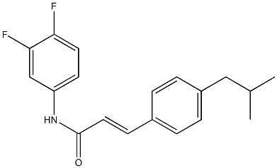 (E)-N-(3,4-difluorophenyl)-3-(4-isobutylphenyl)-2-propenamide Struktur