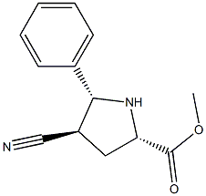 methyl (2S,4R,5R)-4-cyano-5-phenyltetrahydro-1H-pyrrole-2-carboxylate Structure