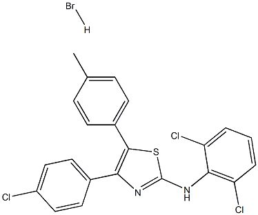 N2-(2,6-dichlorophenyl)-4-(4-chlorophenyl)-5-(4-methylphenyl)-1,3-thiazol-2-amine hydrobromide 结构式