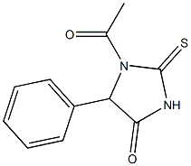 1-acetyl-5-phenyl-2-thioxoimidazolidin-4-one Struktur