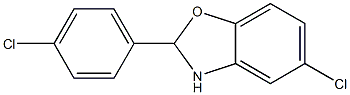 5-chloro-2-(4-chlorophenyl)-2,3-dihydro-1,3-benzoxazole,,结构式