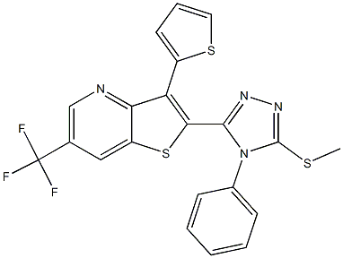 2-[5-(methylsulfanyl)-4-phenyl-4H-1,2,4-triazol-3-yl]-3-(2-thienyl)-6-(trifluoromethyl)thieno[3,2-b]pyridine|