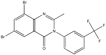 6,8-dibromo-2-methyl-3-[3-(trifluoromethyl)phenyl]-3,4-dihydroquinazolin-4-one Structure