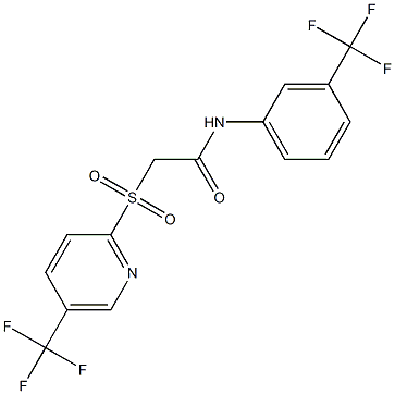 N1-[3-(trifluoromethyl)phenyl]-2-{[5-(trifluoromethyl)-2-pyridyl]sulfonyl}acetamide,,结构式