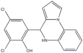 2,4-dichloro-6-(4,5-dihydropyrrolo[1,2-a]quinoxalin-4-yl)phenol,,结构式