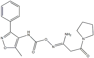 N'-({[(5-methyl-3-phenylisoxazol-4-yl)amino]carbonyl}oxy)-3-oxo-3-(1-pyrrolidinyl)propanimidamide Struktur