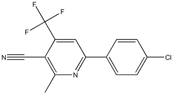6-(4-chlorophenyl)-2-methyl-4-(trifluoromethyl)nicotinonitrile 化学構造式